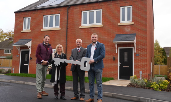 Diane and Mark Sheldon with Cllrs Jason Zadrozny and Tom Hollis